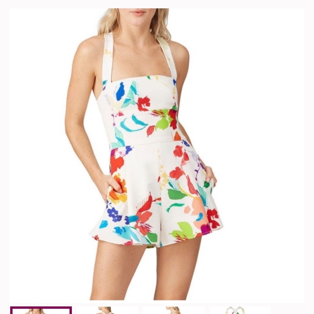 Black Halo Multicolor Sleeveless Romper Size 4